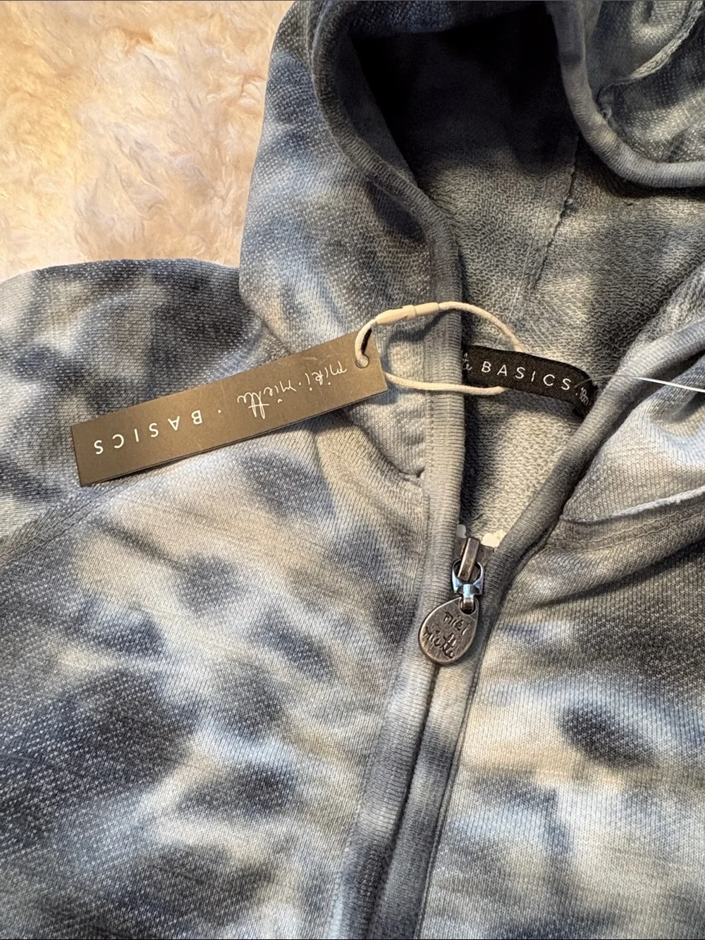 Miki Miette Tie-Dye Indigo & Midnight Hooded Zip Sweatshirt - 18M NWT